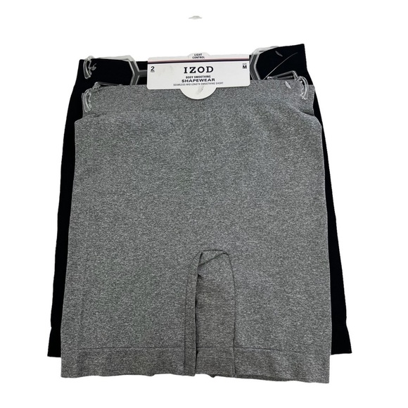 Izod Other - NWT IZOD Women Shapewear Medium Pkg/2 Body Smoothing Seamless Black/Gray Snags